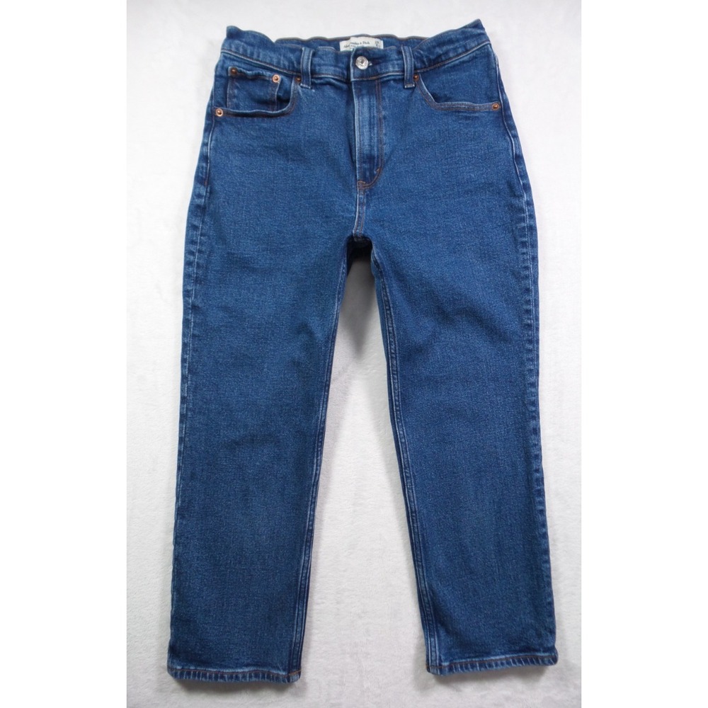 Abercrombie & Fitch Womens Jeans 6 Short Blue Ankle Straight Ultra High Rise